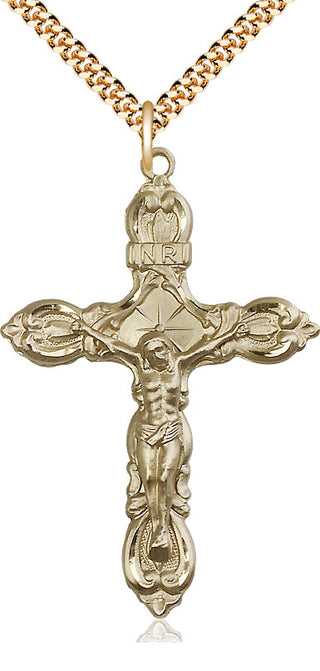 14kt Gold Filled Crucifix Medal Catholic Jewelry