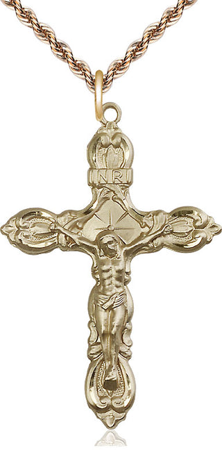 14kt Gold Filled Crucifix Medal Catholic Jewelry