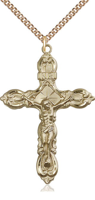 14kt Gold Crucifix Medal