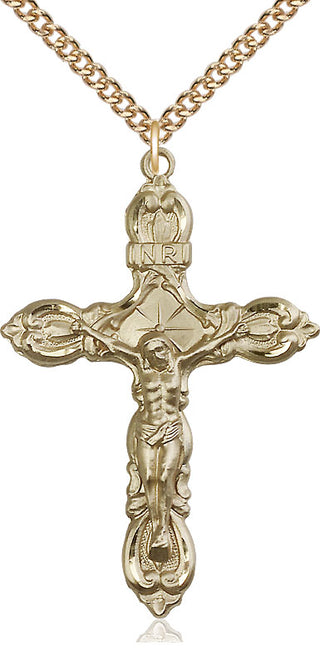 14kt Gold Crucifix Medal
