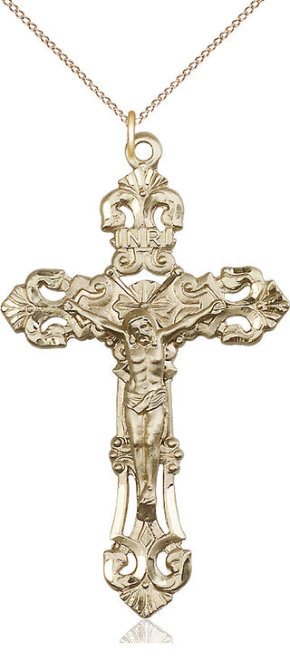 14kt Gold Filled Crucifix Medal Catholic Jewelry