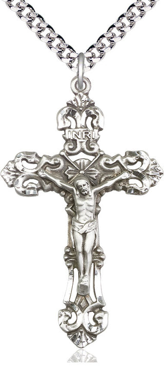 Sterling Silver Crucifix Medal Catholic Jewelry