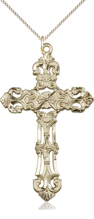 14kt Gold Filled Cross Medal Catholic Jewelry