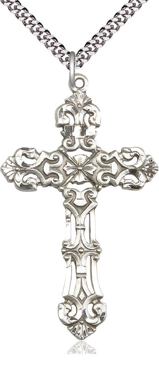Sterling Silver Cross Medal Catholic Jewelry
