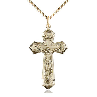 14kt Gold Filled Crucifix Medal Catholic Jewelry