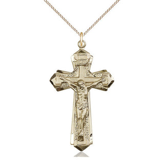 14kt Gold Filled Crucifix Medal Catholic Jewelry