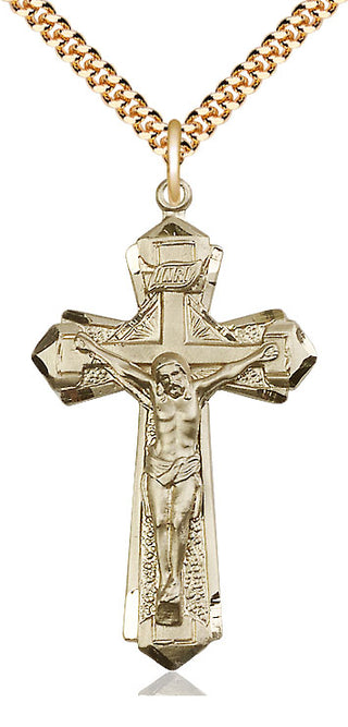 14kt Gold Filled Crucifix Medal Catholic Jewelry
