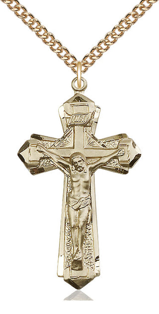 14kt Gold Crucifix Medal