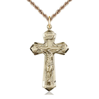 14kt Gold Crucifix Medal