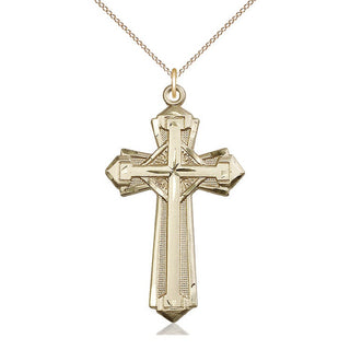 14kt Gold Filled Cross Medal Catholic Jewelry