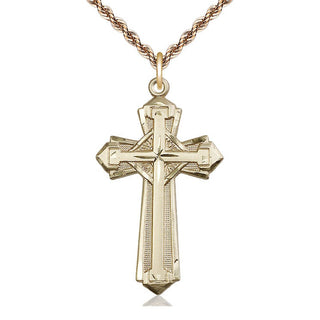 14kt Gold Filled Cross Medal Catholic Jewelry