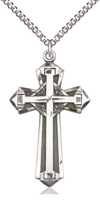 Sterling Silver Cross Medal Catholic Jewelry