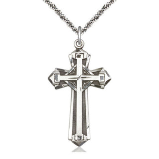 Sterling Silver Cross Medal Catholic Jewelry
