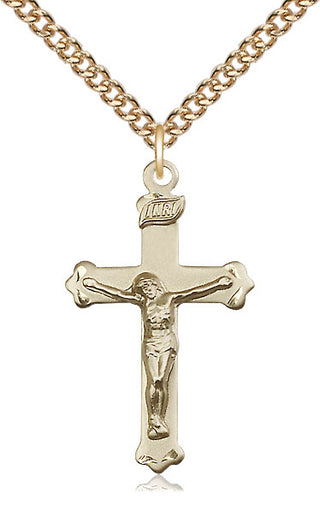 14kt Gold Crucifix Medal