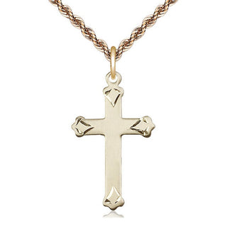 14kt Gold Filled Cross Medal Catholic Jewelry