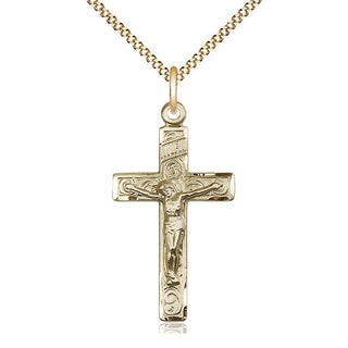 14kt Gold Filled Crucifix Medal Catholic Jewelry