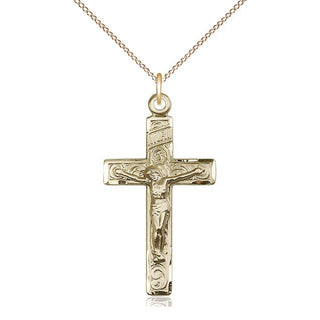 14kt Gold Filled Crucifix Medal Catholic Jewelry