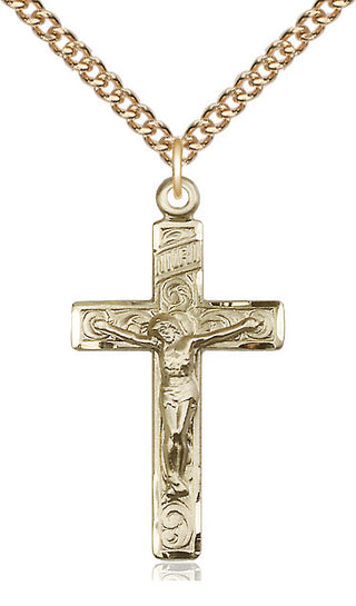 14kt Gold Filled Crucifix Medal Catholic Jewelry