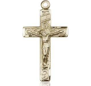 14kt Gold Crucifix Medal