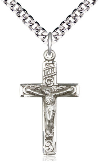 Sterling Silver Crucifix Medal Catholic Jewelry
