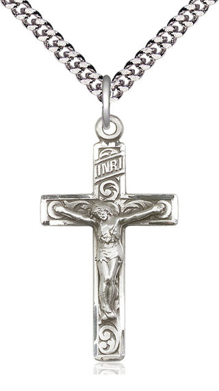 Sterling Silver Crucifix Medal Catholic Jewelry