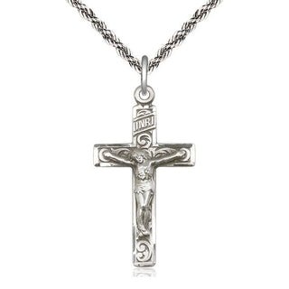 Sterling Silver Crucifix Medal Catholic Jewelry