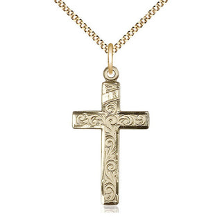 14kt Gold Filled Cross Medal Catholic Jewelry