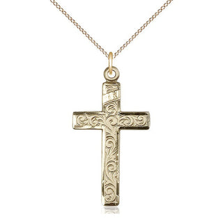 14kt Gold Filled Cross Medal Catholic Jewelry