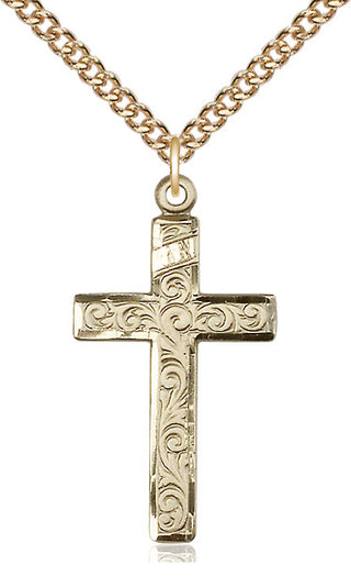 14kt Gold Filled Cross Medal Catholic Jewelry