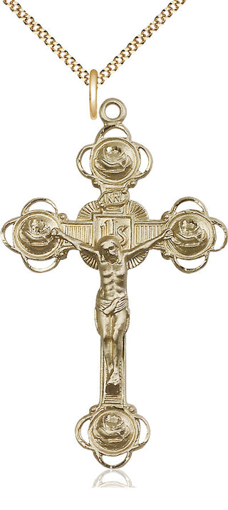 14kt Gold Filled Crucifix Medal Catholic Jewelry