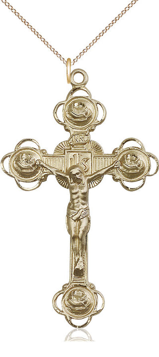 14kt Gold Filled Crucifix Medal Catholic Jewelry