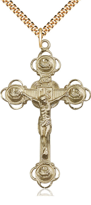 14kt Gold Filled Crucifix Medal Catholic Jewelry