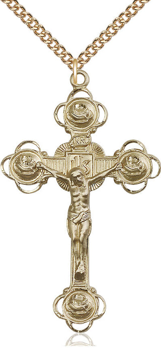 14kt Gold Filled Crucifix Medal Catholic Jewelry