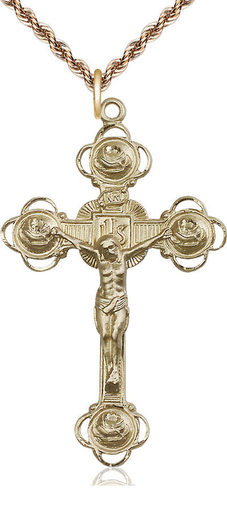 14kt Gold Filled Crucifix Medal Catholic Jewelry