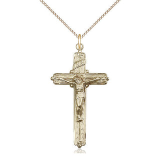 14kt Gold Filled Crucifix Medal Catholic Jewelry