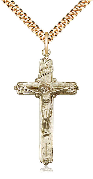 14kt Gold Filled Crucifix Medal Catholic Jewelry