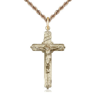 14kt Gold Filled Crucifix Medal Catholic Jewelry