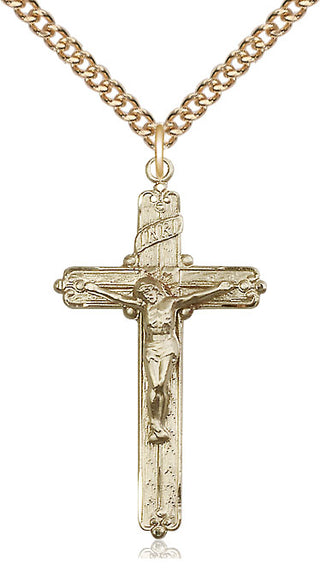 14kt Gold Crucifix Medal