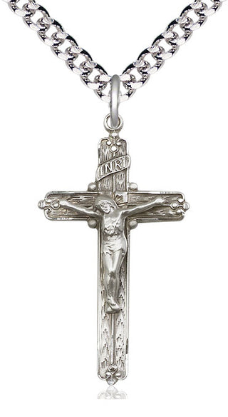 Sterling Silver Crucifix Medal Catholic Jewelry