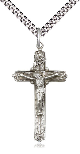 Sterling Silver Crucifix Medal Catholic Jewelry