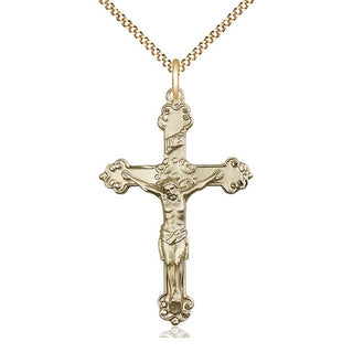 14kt Gold Filled Crucifix Medal Catholic Jewelry