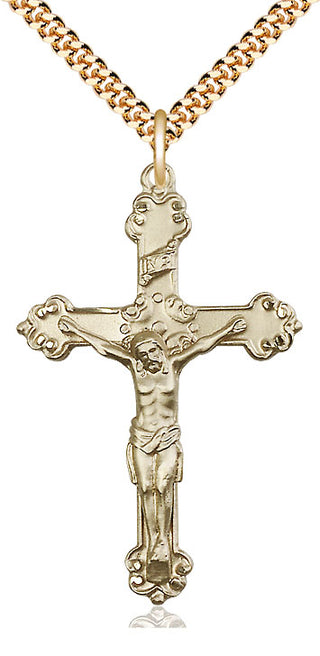 14kt Gold Filled Crucifix Medal Catholic Jewelry