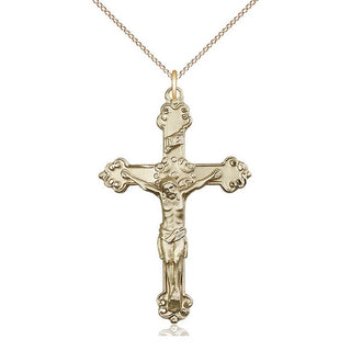 14kt Gold Crucifix Medal