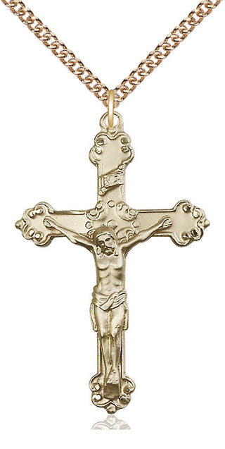 14kt Gold Crucifix Medal