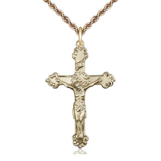 14kt Gold Crucifix Medal