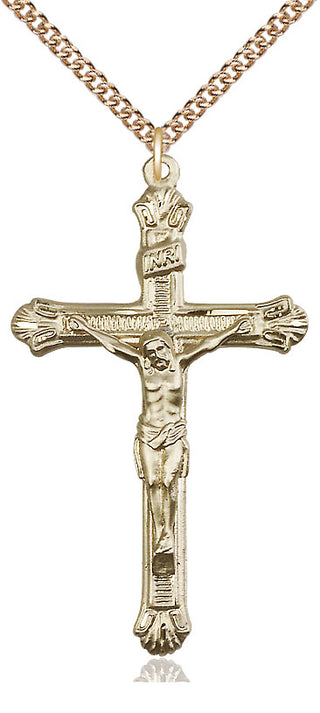 14kt Gold Crucifix Medal