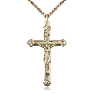 14kt Gold Crucifix Medal