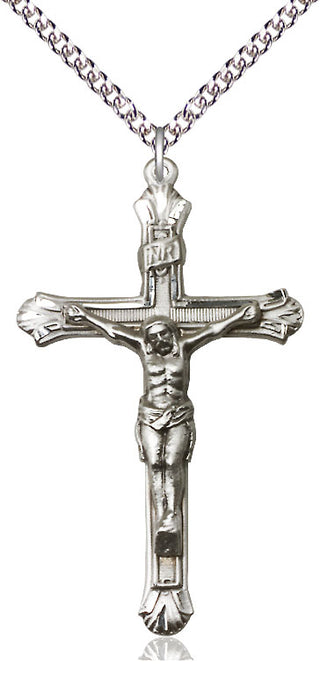 Sterling Silver Crucifix Medal Catholic Jewelry