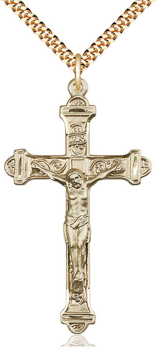 14kt Gold Filled Crucifix Medal Catholic Jewelry
