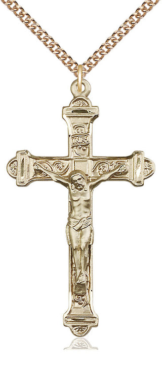 14kt Gold Filled Crucifix Medal Catholic Jewelry